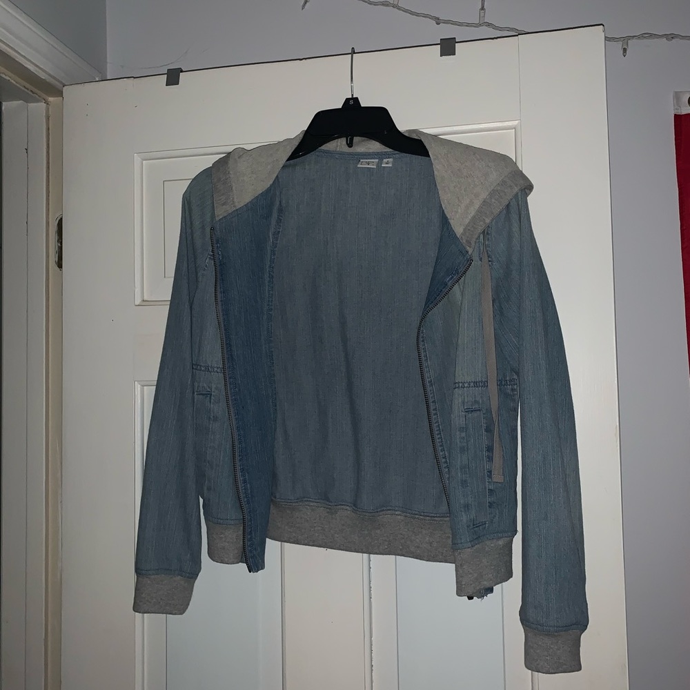 Denim jacket with hood!